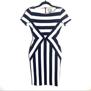 Anthro Maeve Short-Sleeved Striped Dress